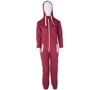 MALAIKA ® Unisex Kids Girls Boys Plain Colour Fleece Hooded All in One Onesie Jumpsuit 7-13 Years Wine
