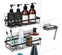 Malajess Shower Caddy(3 Pack), No-Drilling Adhesive Wall Mounted Bathroom Shower Shelf, Rustproof Shower Organizer for Bathroom & Kitchen Storage