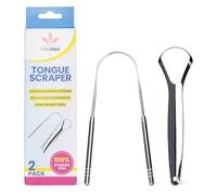 MalaMed | Pack of 2 Tongue Scrapers, 1x U Shape & 1x Y Shaped 100% Stainless Steel Metal Scraper, for Oral Hygiene and Fresh Breath | Easy to Use Cleaner for Adults