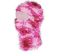 Malaxlx Distressed Balaclava Ski Mask - Shiesty Ripped Full Face Knitted Beanie Face Mask for Snowboard Biker Streetwear Men Women - Red Pink