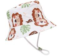 Malaxlx Kids Bucket Sun Hat Cute Brown Lion Summer Outdoor UPF 50+ Beach Play Hat for 4-8 Years Old Boys Girls