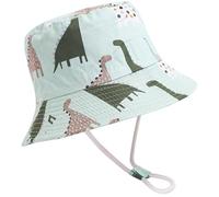 Malaxlx Toddler Bucket Sun Hat Cute Dinosaur Light Green Summer Outdoor UPF 50+ Sun Protection Beach Hat for 2-4 Years Boys Girls