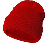 Malaxlx Toddler Red Beanie Hat Winter Kids Knit Hat Warm Double Layer Soft Cuff Beanie Ski Skull Cap for 2-6 Years Girls Boys