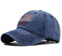 Malaxlx Women's Men's Fashion Baseball Cap Adjustable Strapback Hats Dad Hat Visor Sports Hat, American Flag Navy, One Size