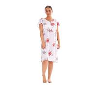 Malay Ladies Nightdress 100% Cotton Cap Sleeve Short Nightwear Poppy Floral Lounge Wear Red