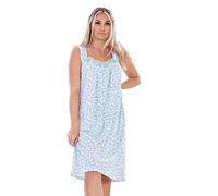 Malay Ladies Nightwear Nightdress Floral Print Lace Sleeveless Short Plus Nightshirt Green