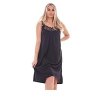 Malay Ladies Plain Nightwear Nightdress Lace Sleeveless Strap Short Plus Nightshirt Black