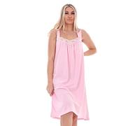 Malay Ladies Plain Nightwear Nightdress Lace Sleeveless Strap Short Plus Nightshirt Pink