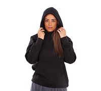 Malay Ladies Pullover Plain Hoodies Branded Pocket Hooded Fleece Top Sweatshirt Black