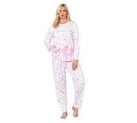 Malay Ladies Pyjama Set Long Sleeve Buttons Through Floral Soft Nightwear loungewear Pink