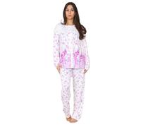 Malay Ladies Pyjama Set Long Sleeve Buttons Through Floral Soft Nightwear loungewear Purple