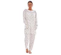 Malay Ladies Winter Pyjama Set Floral Long Sleeve Button Thermal Warm Soft Loungewear Lilac