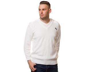 Malay Men’s Bowling Golf White Jumpers Sweaters Tops Bowl Logo Size S to 5XL (Medium, White)