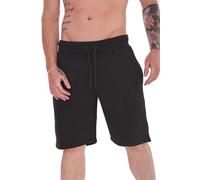 Malay Men's 2 Pack Fleece Jogging Shorts with Zip Pockets, Cotton Polyester Drawstring Sweat Shorts, Ribbed Elasticated Waist (UK, Alpha, L, Regular, Regular, Black)
