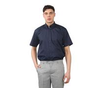Malay Mens Assorted Plain Short Sleeve Office Shirts Formal Casual Buttons Workwear (UK, Alpha, M, Regular, Regular, Navy)
