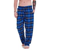 Malay Mens Flannel Pyjama Bottoms Brushed Cotton Check Lounge Pants M-5XL