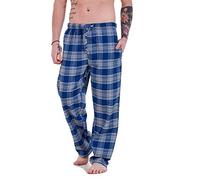 Malay Mens Flannel Pyjama Bottoms Brushed Cotton Check Lounge Pants M-5XL