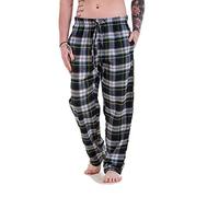 Malay Mens Flannel Pyjama Bottoms Brushed Cotton Check Lounge Pants M-5XL