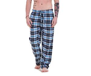 Malay Mens Flannel Pyjama Bottoms Brushed Cotton Check Lounge Pants M-5XL