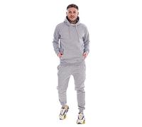 Malay Mens Hooded Plain Tracksuit Fleece Ribbed Cuff Sweatshirts Cotton Blend Joggers
