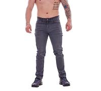 Malay Mens Jeans Slim Fit Denim Cotton Fly Zip Stretch Trousers Pants 32 to 40 (as8, Waist, Numeric_32, Regular, Regular, Charcoal)