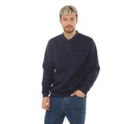 Malay Mens Pack of 2 Polo Sweatshirt Long Sleeve Jumper Top 3 Button Smart Casual (UK, Alpha, L, Regular, Regular, Navy)