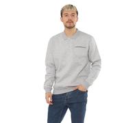 Malay Mens Pack of 2 Polo Sweatshirt Long Sleeve Jumper Top 3 Button Smart Casual (UK, Alpha, XXL, Regular, Regular, Grey)