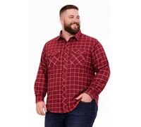 Malay Mens Plus Size Checked Flannel Shirt - 2 Pack Long Sleeve Button Down Casual Plaid Shirt with Chest Pockets for Everyday Wear (UK, Alpha, 3XL, Plus, Regular, Wine)