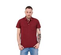 Malay Mens Polo Shirts 2 Pack Cotton T-Shirts Regular Fit Pocket Casual Plain Top Burgundy