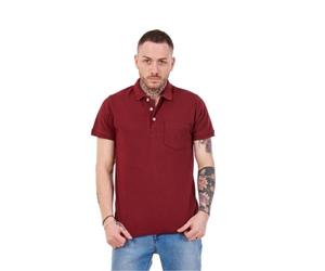 Malay Mens Polo Shirts 2 Pack Cotton T-Shirts Regular Fit Pocket Casual Plain Top Burgundy