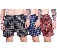 Malay Mens Woven Boxer Shorts Rich Cotton Elasticated 3 Pairs Pack Underwear M to 2XL