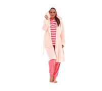 Malay Plain Fleece Dressing Gown Soft Pockets Long Sleeve Hooded Winter Warm Rob