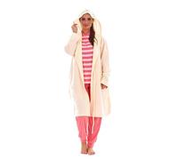 Malay Plain Fleece Dressing Gown Soft Pockets Long Sleeve Hooded Winter Warm Rob