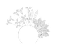 Malay Wedding Headband For Bride With Elegant Flower And Leaf Evening Party Aesthetic Hairhoop Decorative Crowns Hairhoop Wedding Hair Accessory