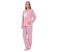 Malay Women’s Pyjama Set Cotton Blend Long Sleeve Cat Print Top & Checked Trousers Soft Comfortable Loungewear Nightwear Sleepwear Gift Blue Pink Purple (UK, Alpha, XL, Regular, Regular, Peach)