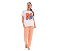 Malay Women Spot Dot Love Pyjama Set Printed 100% Cotton ladybird Soft loungewear PJs Peach