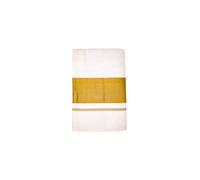 Malayali Mart Kerala Kasavu Set Saree for Women - Pure Cotton Kasavu Saree with Golden Border - Traditional Onam & Festival Wear