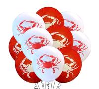 Malayan Products Crab 12 Count Latex, Seafood Boil Birthday Decorations, Ocean Theme, Beach Sea Party, Crustacean Event, 12Inch Standard Size (Mix #1)