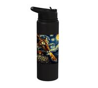Malayan Tiger Art Starry Night Malayan Tiger Stainless Steel Insulated Water Bottle