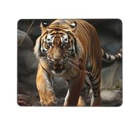 Malayan Tiger Mouse Pad with Stitched Edge, Comfortable Mouse Pads with Non-Slip Rubber Base Gaming Mouse Mat Washable Mousepads Computers Laptop Desk Accessories for Office 7 x 8.6 in