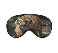 Malayan Tiger Sleeping Mask Sleep Mask for Side Sleeper Relaxing Zero Pressure Night Blindfold Light Block-Out Eye Mask for Sleep with Easy Adjustable Strap
