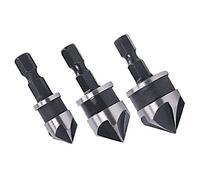 Malayas 1/4" Hex Shank 12mm/16mm/19mm Countersink Drill Bit 5 Flute 90 Degree Woodworking Countersink Bits