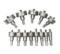 Malayas 13pcs TCT Tip Drill Bit Hole Saw Cutter Set 16-53mm for Stainless Steel Iron Copper Brass Wood with Spring