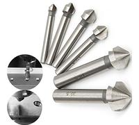 MALAYAS 3 flute 90° HSS Chamfer Cutter End Mill Drill Milling Cutting Tool Set Pack of 6pcs