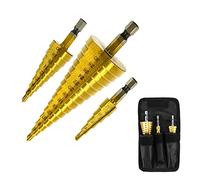 Malayas 3Pcs HSS Step Cone Drill Titanium Coated Hole Cutter Bit Set 4-12 20 32mm Tools Accessories