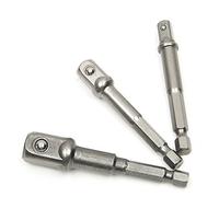 MALAYAS 3PCS Impact Socket Adapter/Extension Set Turns Power Drill Into High Speed Nut Driver. 1/4", 3/8", and 1/2" Drive