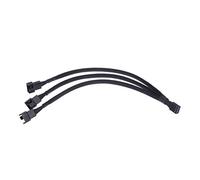 Malayas 4 pin PWM Fan Cable 1 to 3 ways Splitter Black Sleeved Extension Cable (1pcs)