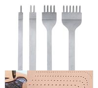 Malayas - DIY Leather Craft Hole Punches, DIY Punch 1+2+4+6 Prong DIY Metal Diamond Lacing Hole Punches Stitching Perforate Sew Tool Kits (4 mm)
