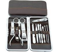 MALAYAS Finger Toe Nail Cutter Stainless Steel 12 pcs Personal Manicure Nail Scissors Set Nail Clipper Earpick Grooming Pedicure Kits Men/Women Nail Trimmer