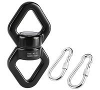 MALAYAS Safety Aluminum Alloy Triangular Rotational Device Hanging Swivel Hook Accessory 30KN 360 Degree Rope Swivel Connector,Rotational Device with Carabiner Set, Indoor and Outdoor Rock Climbing
